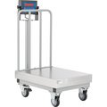Global Industrial NTEP Mobile Bench Scale with Backrail and LED Display, 500 lb x 0.1 lb 412664